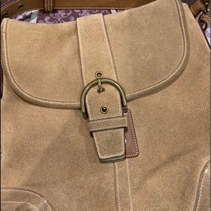 Coach boho suede camel color purse